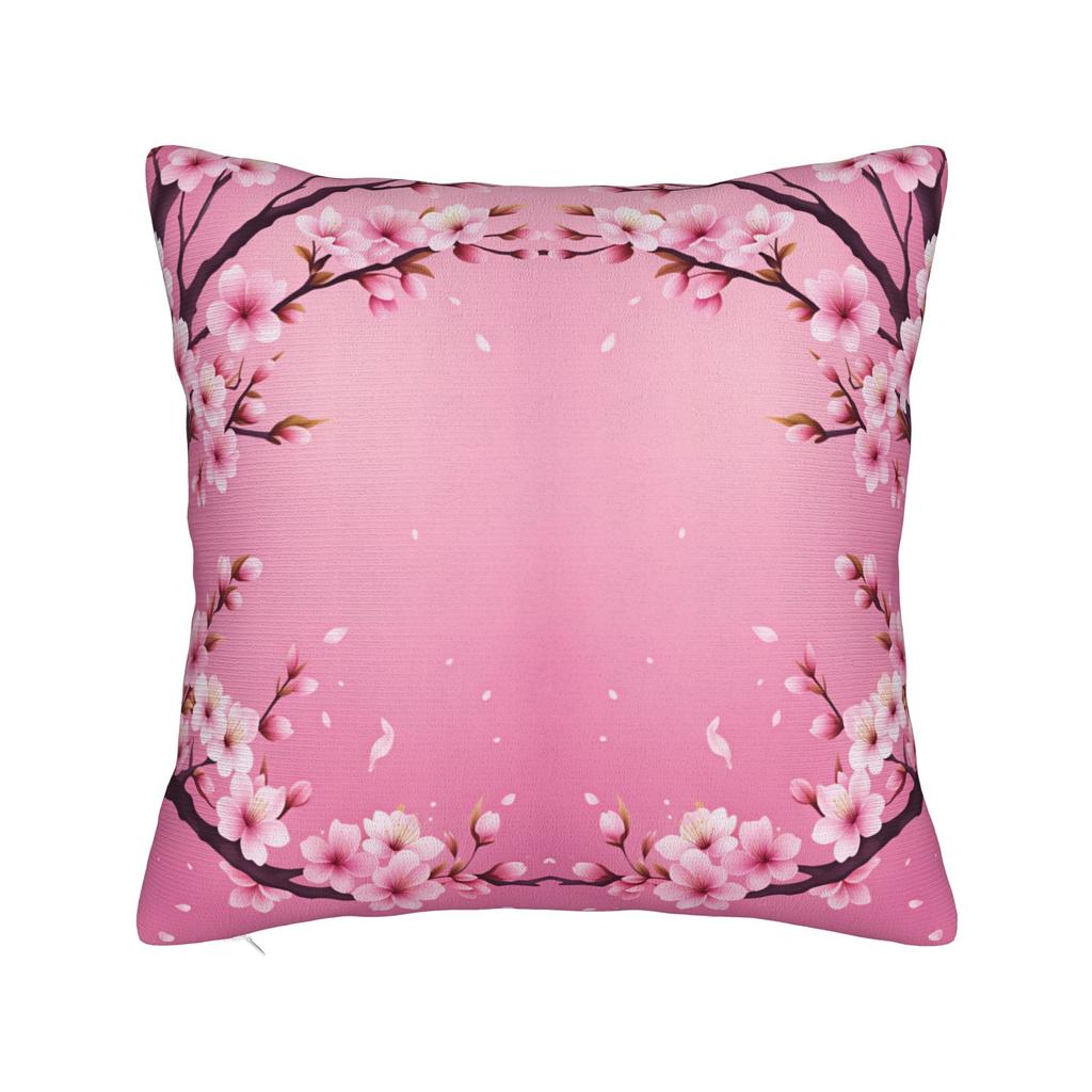 Pillow Cover Pink Cherry Blossom Watercolor Morden Pillow Case For Office Car Home Decor Pillowcases