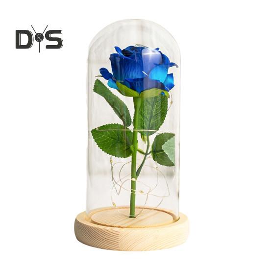 Artificial Rose Flowers Eternal Rose with LED Light Realistic Looking Battery Powered Simulation Rose Flower Holiday Gifts