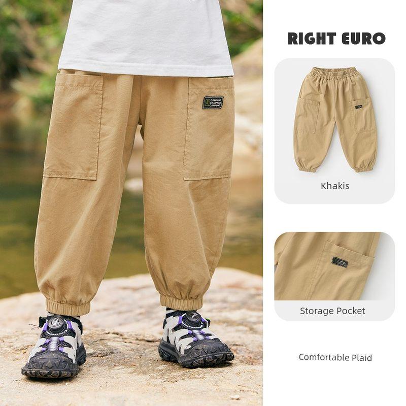 Right Europe Boy s Mountain Pants 25 Spring New Arrival Children s Summer Clothing Summer Clothing Casual Light Thin Children s Long Pants Pants Son Kakh 90