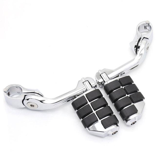 Repose-Pieds Aluminium CNC Pour Harley - Noir - Style Custom - Compatible Sportster, Touring, Dyna, Softail