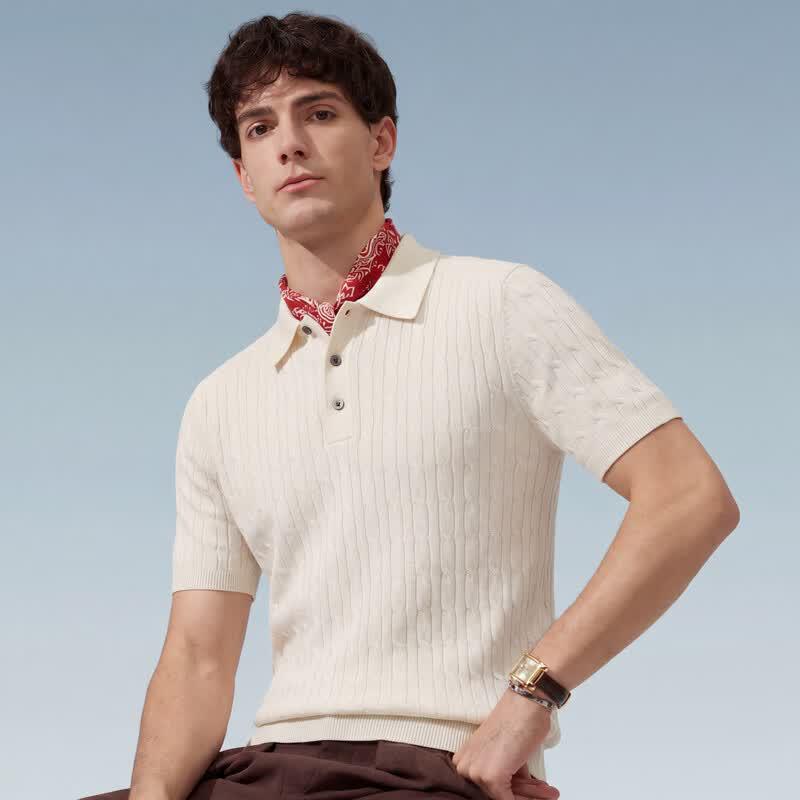 Judger Men s Breathable Linen Tencel Blend Knit Polo Shirt L