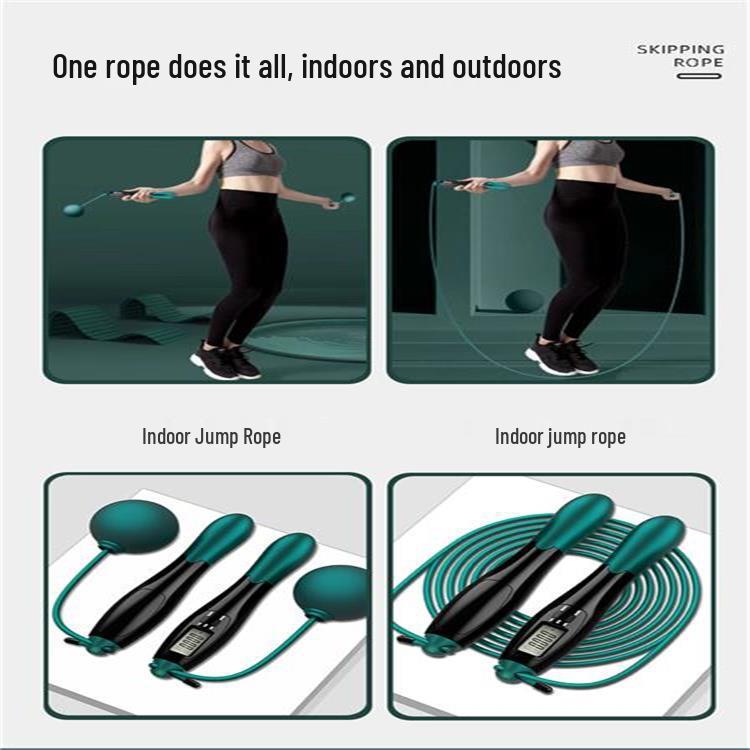 Slimme Snoerloze Verzwaarde Springtouw met Staaldraad en Teller voor Volwassenen