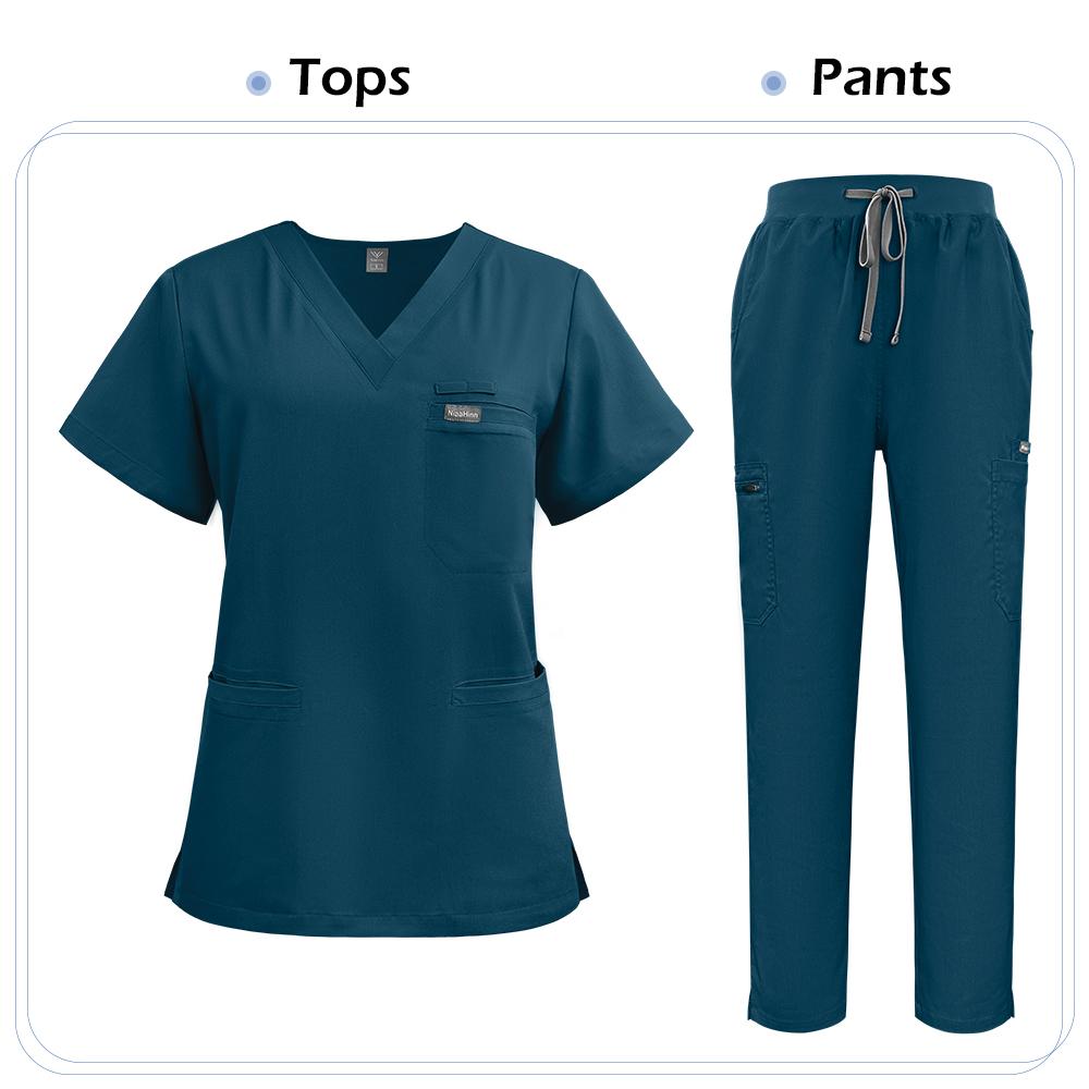 

Scrubs Uniforms Sets Nursing High-quality Medical Uniform Wholesale Nurse Hospital Workwear Short Sleeved Top Pants Set 2XL