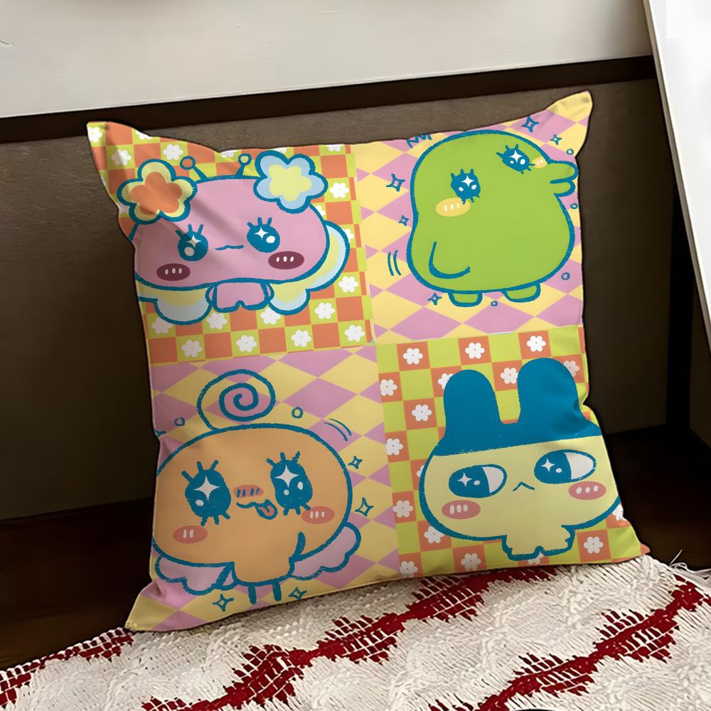 Cute TTamagotchi Cushion Cover Reversible Soft Durable Pillow Cover Home Car MultiScene Use for Daily Comfort