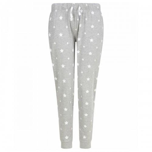 SkinniFit Women Unisex Adult Heather Stars Cuffed Lounge Pants