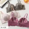 Women's Sexy French Lace Half-cup Bra Thin Top Removable Shoulder Strap Underwire Push-up Bra