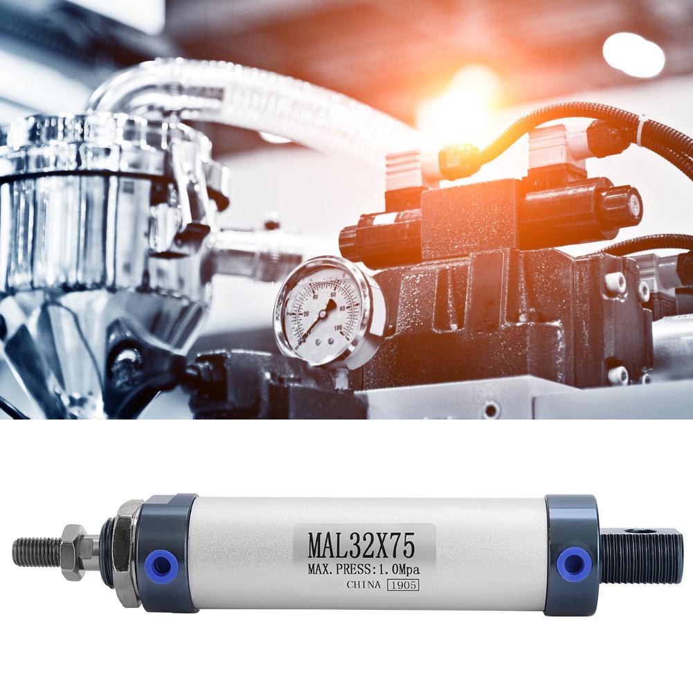 MAL 32mm Einfachstange Doppeltwirkend Mini Pneumatikzylinder Aluminiumlegierung (Hub 75mm)