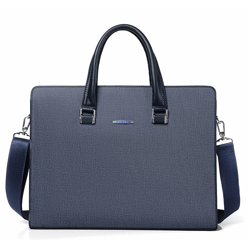 New Business Men's Bag Business Trip Portable Horizontal Briefcase Leather Single Shoulder Oblique Span Computer Bag