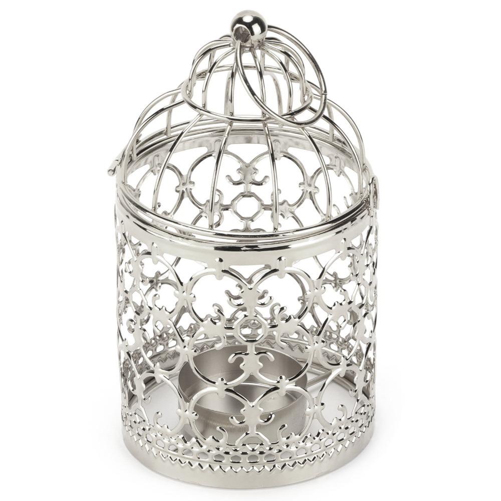 Hollow Out Birdcage Candle Holder Electroplated Birdcage Candlestick Decorations Gift For Events