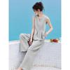 Mohanyimei Women's Smart Structure Pleated Sleeveless Top & Wide-Leg Pants Set
