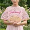 Fashion Exquisite Lace Bridal Fan Handheld Elegant Single Party Decoration Fan Retro Dance Fan Wedding Travel