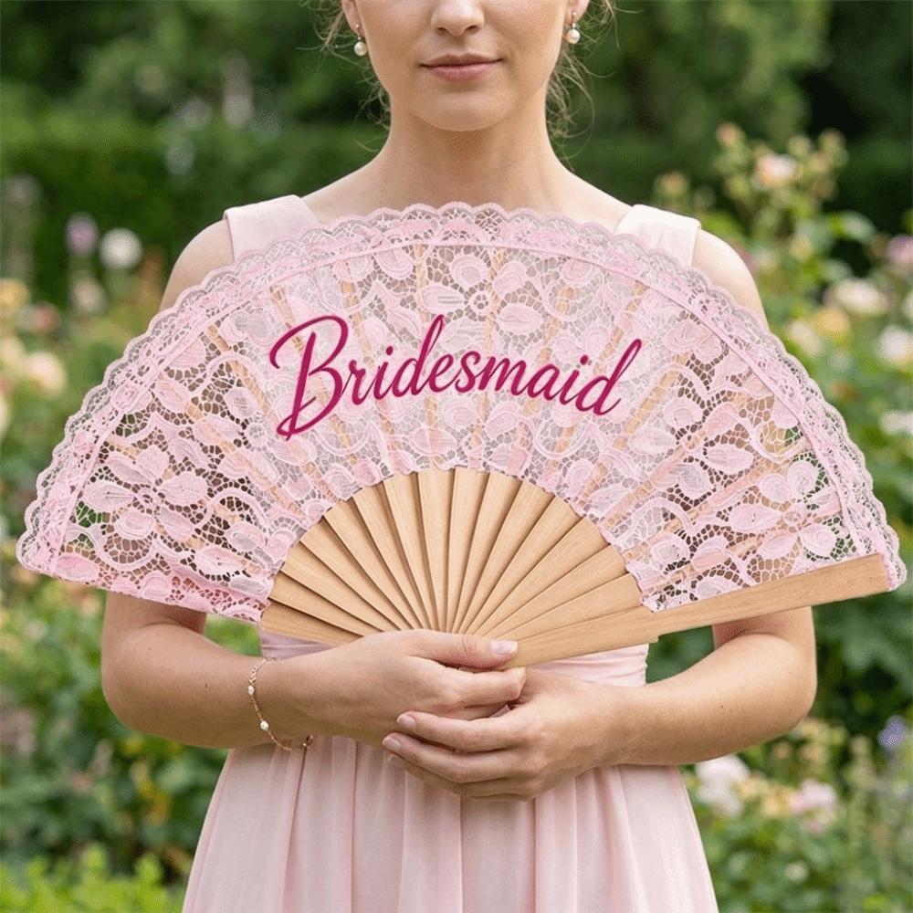 Fashion Exquisite Lace Bridal Fan Handheld Elegant Single Party Decoration Fan Retro Dance Fan Wedding Travel