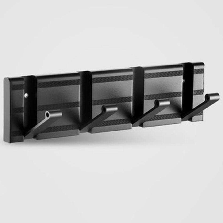 Invisible Folding Wall Hook Black Sliver Gold Aluminum Hallway Bathroom Lavatory Door Clothes Towel Storage  1 2 3 4 5 6 Hooks