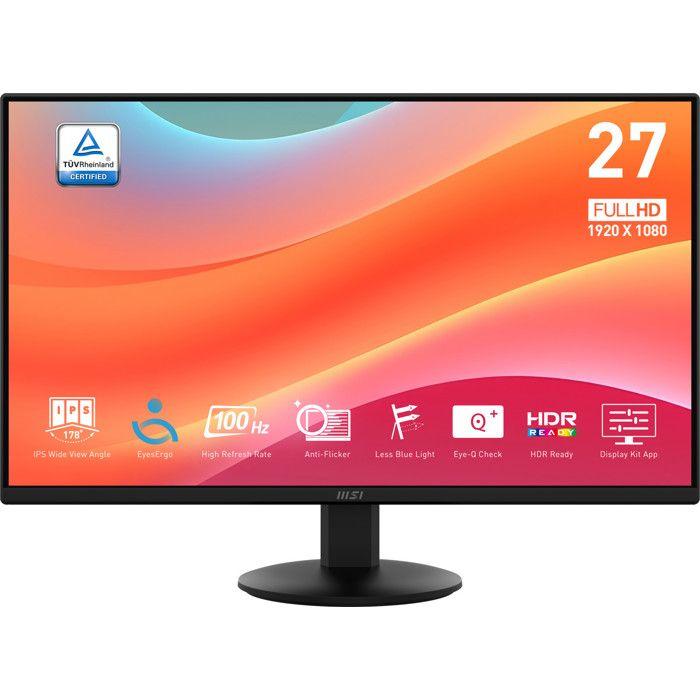 Moniteur 27" - MSI - Pro MP272L - Full HD 1920x1080 - 100Hz - 4ms - LED Noir