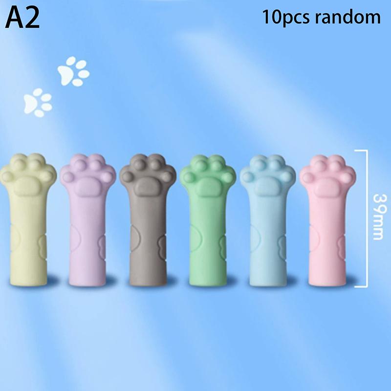 

.[SH]10Pcs 2 In 1 Erasers Pencil Nib Protective Cap Cartoon Cat Shape Pen Top Protector Cover Eraser Student Stationery