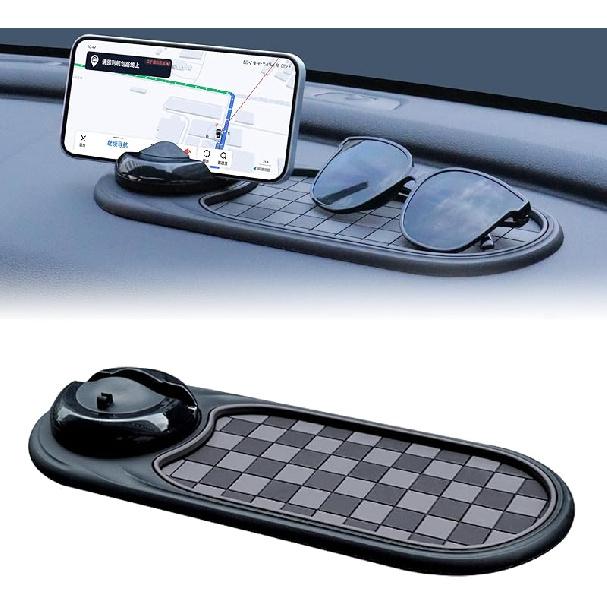 Universal Anti-Slip Car Dashboard Mat With 360° Rotating Phone Holder – Multi-Functional Organizer Pad For Phones, Sunglasses, Keys, And Daily