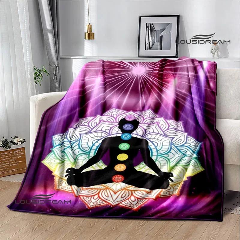 3D Chakra Printed Blankets Warm Flannel Blankets Soft and Comfortable Blanket Bed Linings Blankets for Beds Birthday Gift