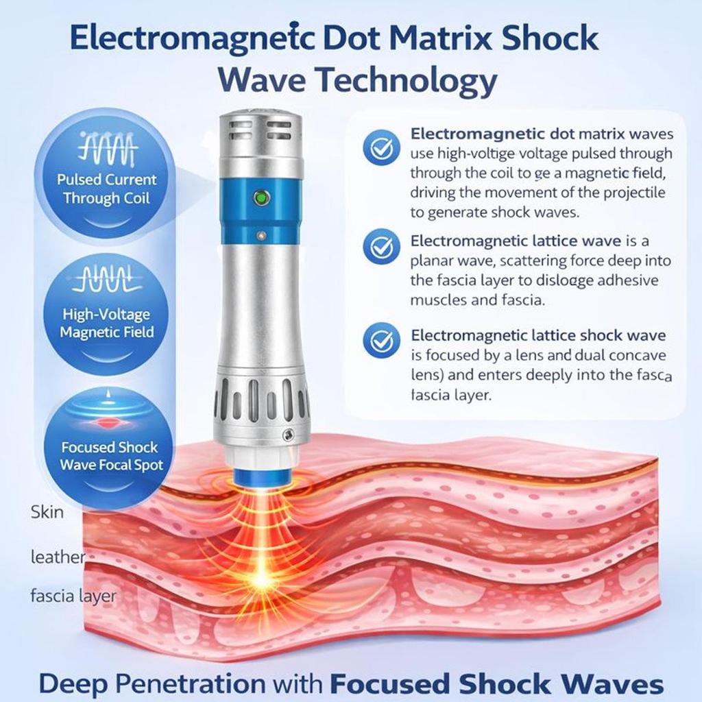 Dot Matrix Ballistic Shockwave Therapy Device for ED, Fascia Pain, and Orthopedic Massage