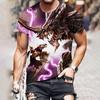 3D Digital Printing T-Shirt Teen Men's Short Sleeve Top Versatile Breathable