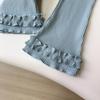 Girls' Casual Knit Flare Pants with Lace Trim