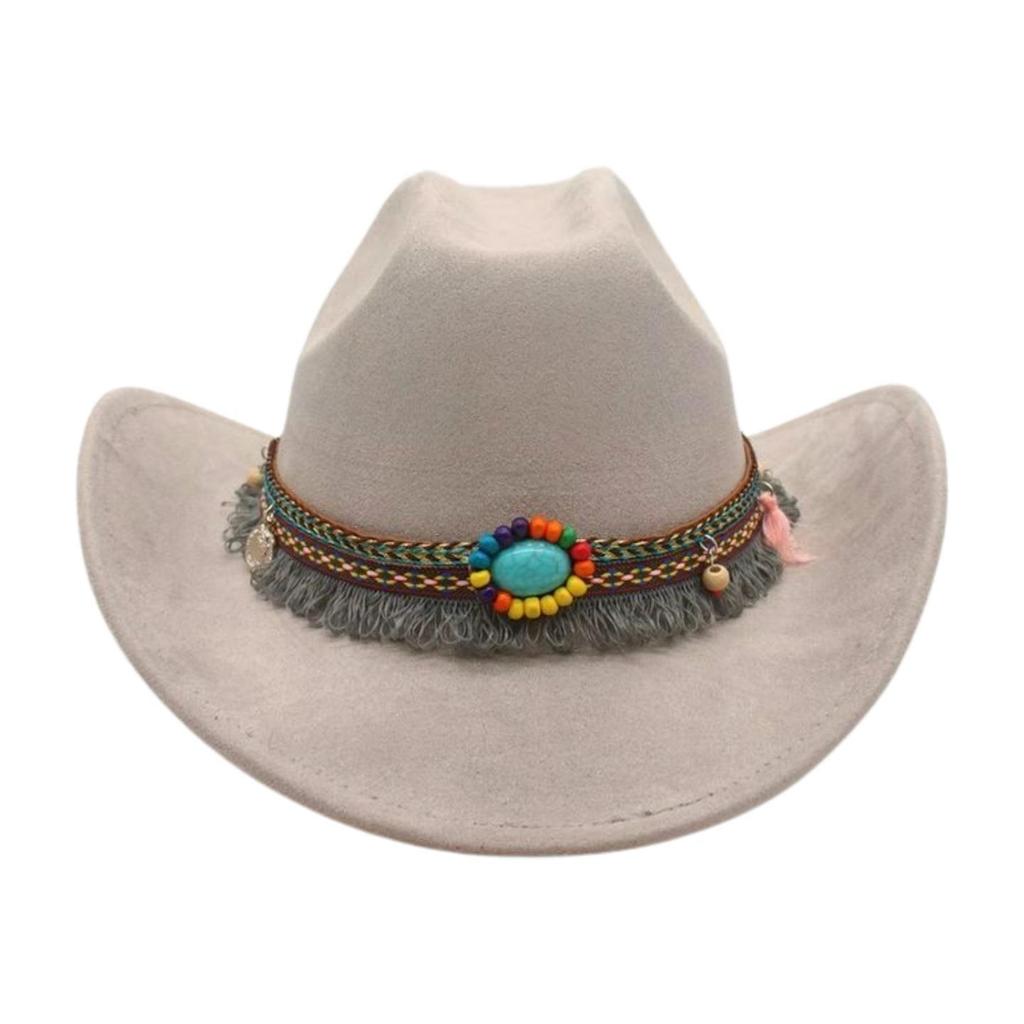 British Style Knight Performance Dance Performance Jazz Hat Ethnic Style Warped Edge Top Hat Travel Cowboy Hat