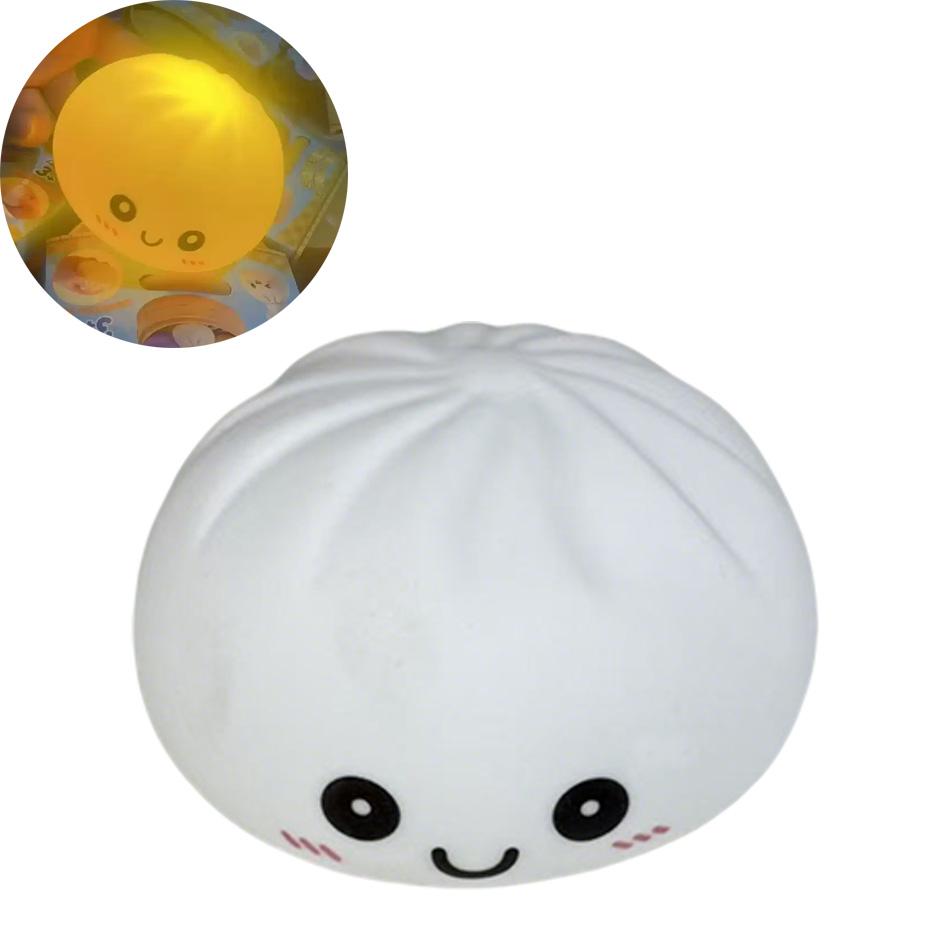 In Stock Glowing Dumpling Squishy Bun Shaped Night Light Cute Baozi Lamp USB Rechargeable Color Changing Bedroom Decor Gift