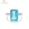 100% 925 Sterling Silver 10*14MM Paraiba Tourmaline Wedding Rings For Women Party Fine Jewelry Gifts