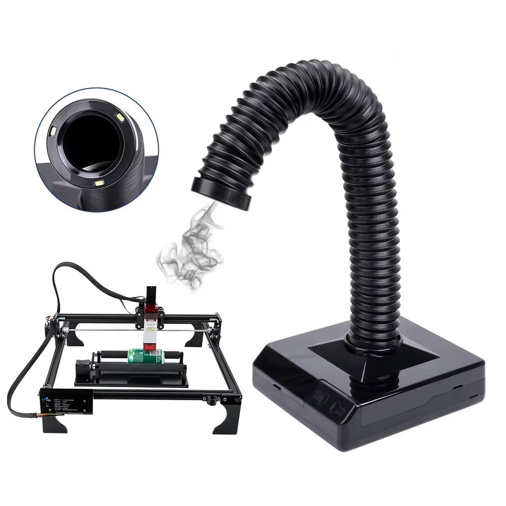 

Фильтр поглотителя дыма лазера 60 Вт Экстрактор сварочного дыма Металлический Очищающий дым для лазерного гравера Резка Деревообработка 3D-принтер AU чёрный