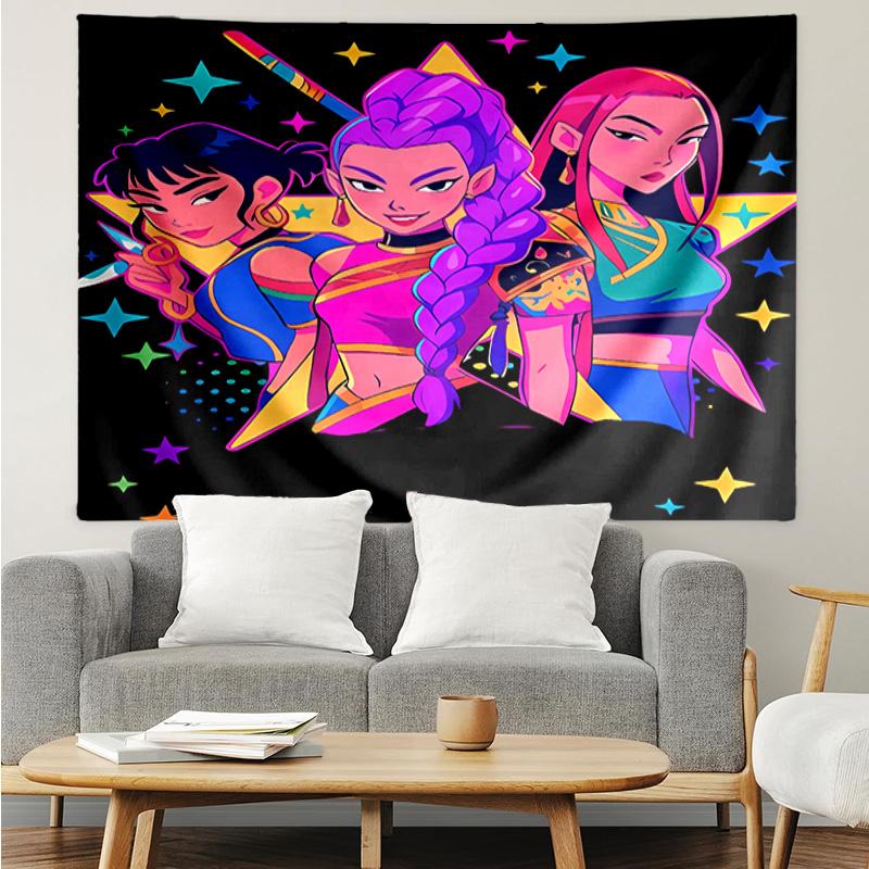 Kpop Hunter12 Tapestry for Bedroom Aesthetic Classroom Tapestries Wall Hanging for Living Room Dorm Office,Ideal Creative Gift