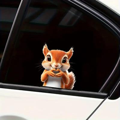 Kreskówka Niż Serce Wiewiórka Szklane Naklejki Dekoracyjne Upiększające Samochód