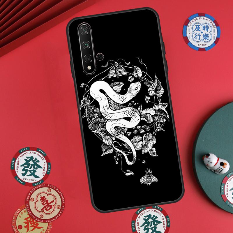 Snake Illustration Art For Huawei Nova Y60 Y70 Y90 Y72 Y73 Y61 Y91 7i 8i 11i 12i 12s 9 10 SE P20 P30 P40 Lite Case