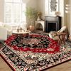 Red Black Vintage Persian Non-slip Fluffy Rug Decoration Locker Room Stain Resistant Mat Large Area Short Velvet Sofa Carpets