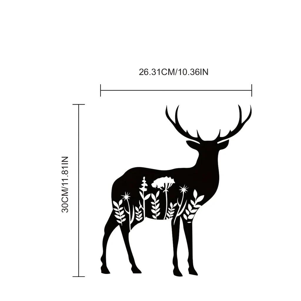 

Настенный декор в виде оленя из металла. Дизайн лесного оленя. Элегантная металлическая настенная подвеска и вывеска для гостиных в деревенском стиле и пространств, вдохновленных природой. светло-серый