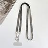 Mobile Phone Lanyard Crossbody for Women, Fashionable Flash Diamond Wide Strap, Long Outdoor Phone Case with Side Back Option