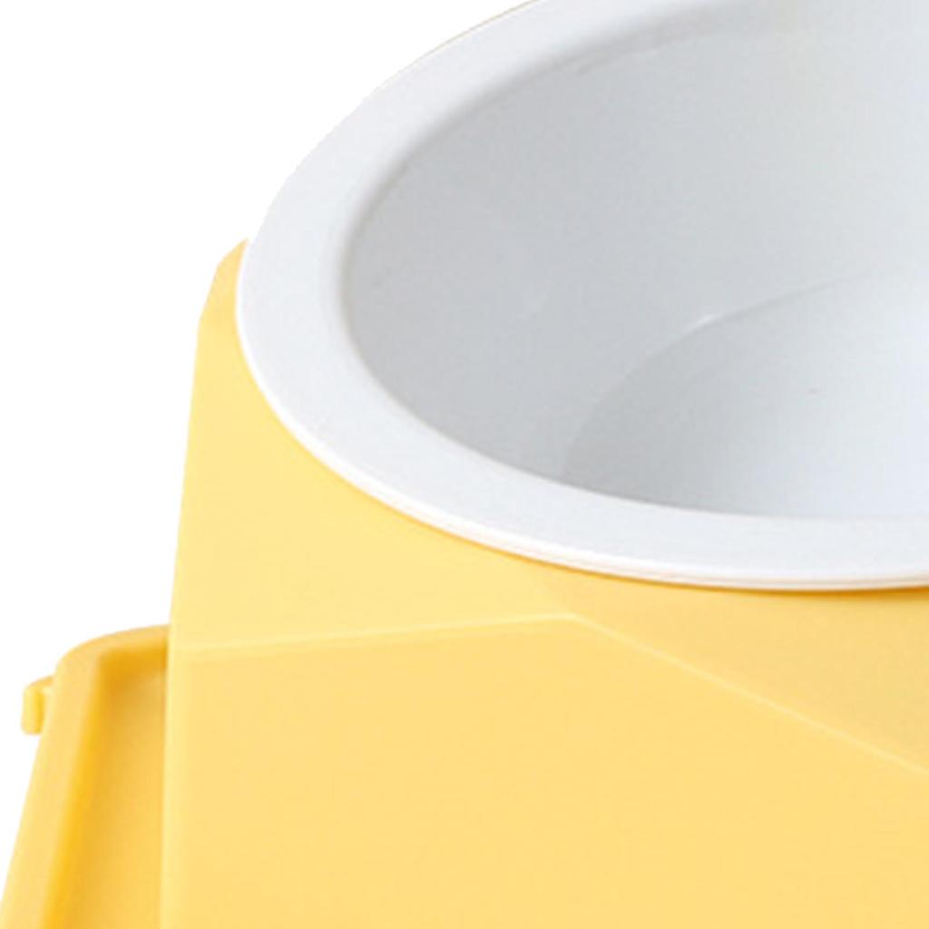 Raised Cats Bowl Plastic Tilted Elevated Spill Proof Hexagonal Pet Food Bowl for Home Yellow