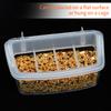 Bird Feeding Box Plastic Anti Spill Feeding Trough With Iron Wire Hangable Four Grid Feeding Tools For Birds Parrots Etc
