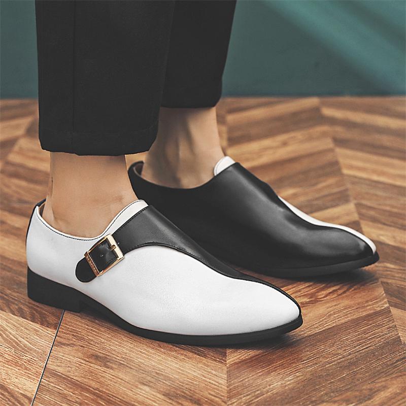 Fashion Men's leather shoes Fashionable gentleman patchwork style Men's shoes for trendy parties outdoor leisure and business activities