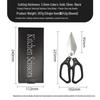 Stainless Steel Multifunctional Kitchen Shears for Cutting Bone, Scraping Fish Scales, and Barbecuing