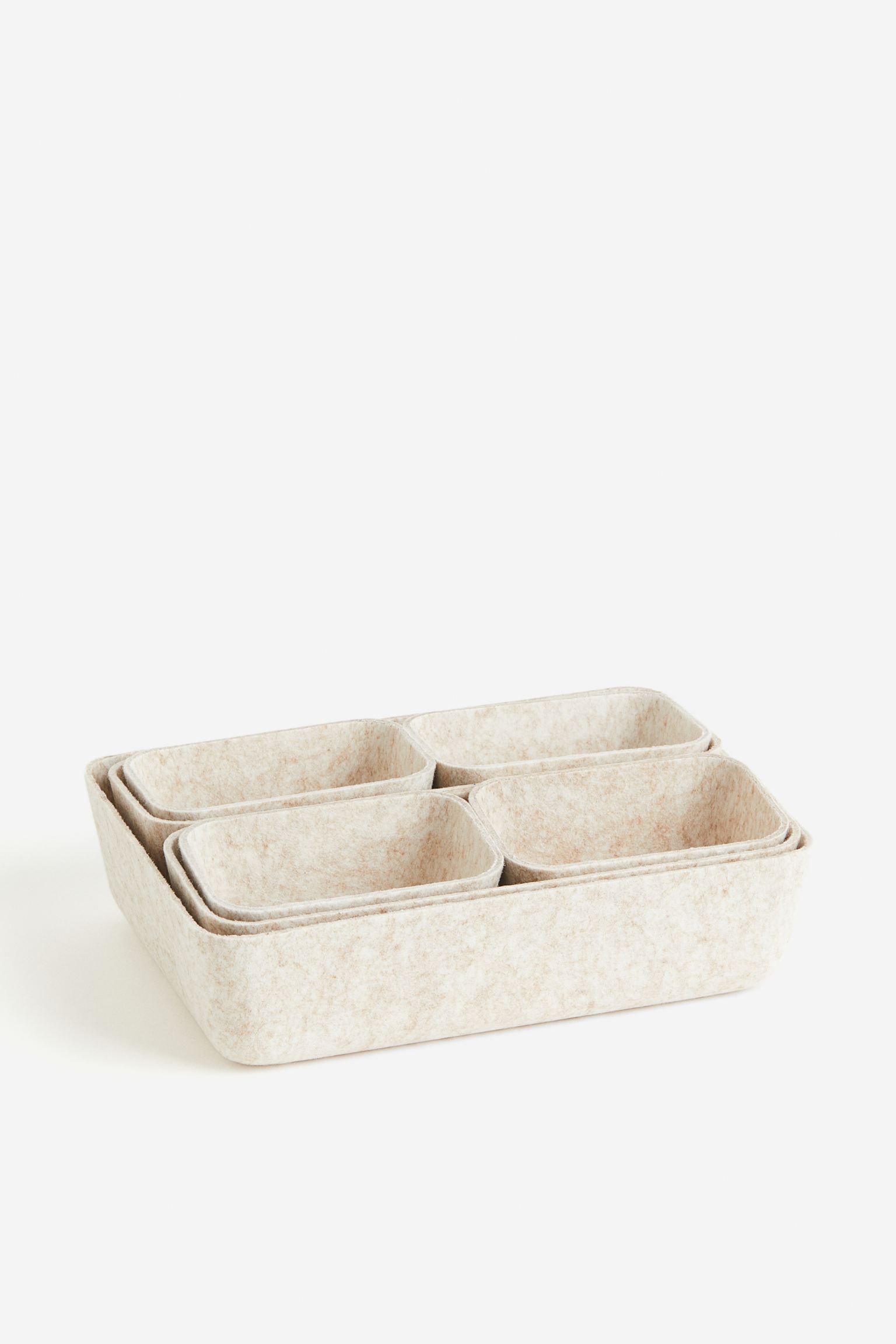 

7-piece felted storage basket set