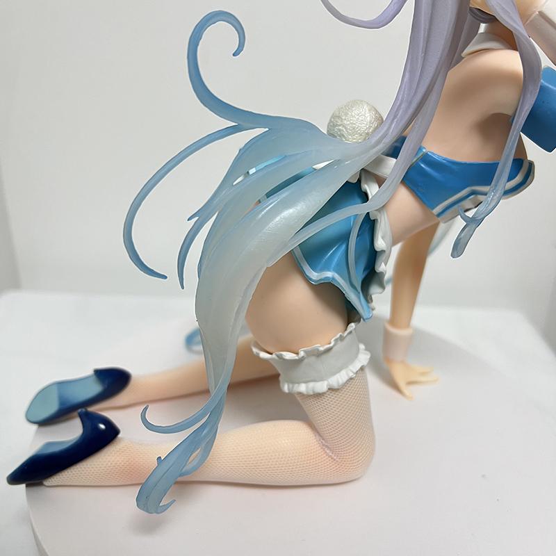 24 CM Anime 1/4 Scale Native BINDing Chris Aqua Blue Bunny Girl PVC Action Figure Statue Adults Collection Model Doll Decorative Gift