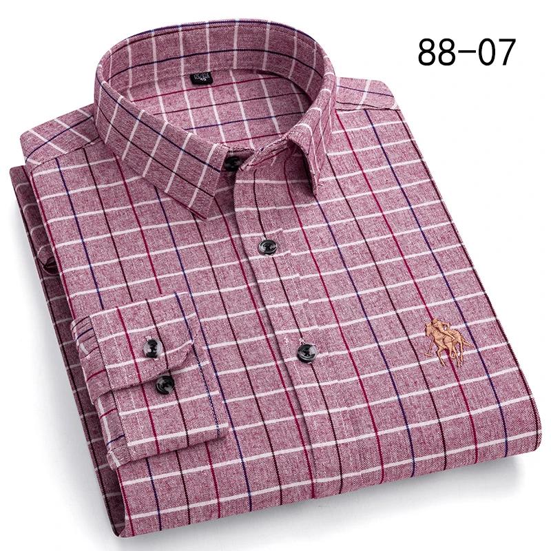 New Autumn Winter Fashion Plaid Flannel Long Sleeve Shirts For Men Plus Size Cotton Warm Clothing Business Smart Dress Shirts