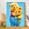 Disney Diamond Art Painting Kit – Winnie the Pooh Sunflowers Craft, Home Wall Decor, Handmade Gift