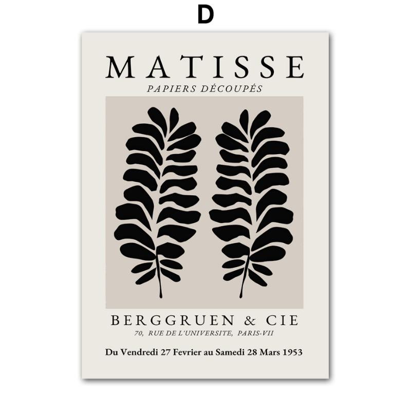 

Abstract Matisse Black Leavf Lines Flower Girl Mountain Wall Art Canvas Painting Posters Prints Pictures For Living Room Decor 21cm×30cm NoFrame