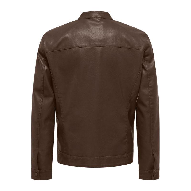 Veste motard Mike similicuir avec zip Homme ONLY AND SONS