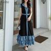 Naiste vabaaja kaelarihmaga lühikeste varrukatega suvine pikk kleit