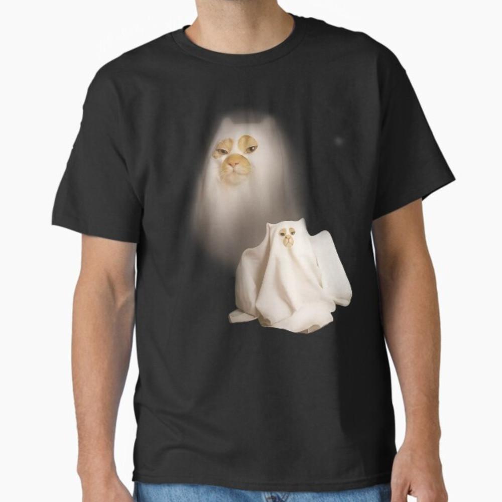 Ghost Cat Meme Funny Halloween Men Women Kids T-Shirt Unisex T-Shirt XL