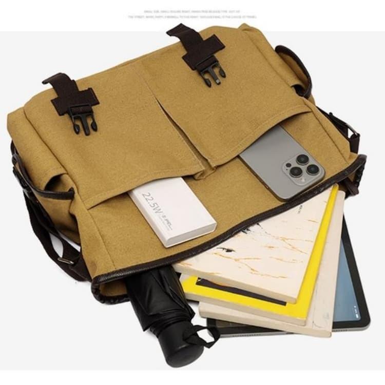 Vintage męska torba listonoszka z klapką na ramię