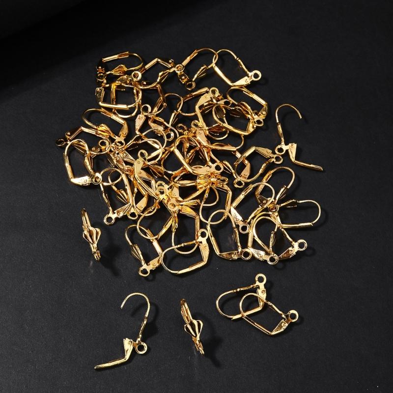 Pack of 50 French Style No Piercing Ear Clips Sophisticated Steel Elegant Pains Free Design for Sensitive Ears