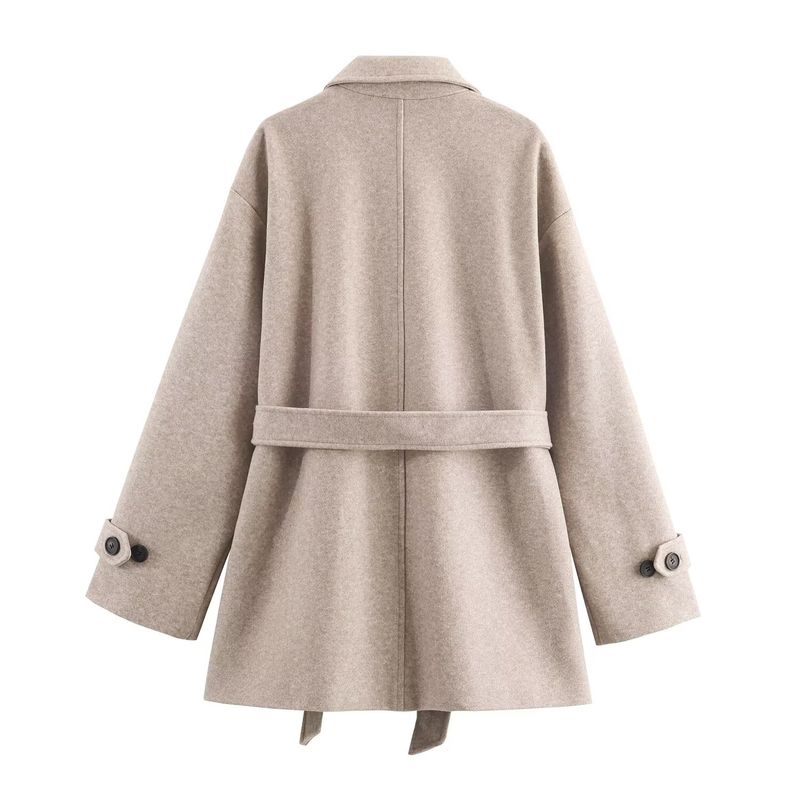 Za Export New Arrival Women's Clothing ZR Fashion Style Fashionable All-Match Double-Layer Neckline Soft Coat Outwear 8073281