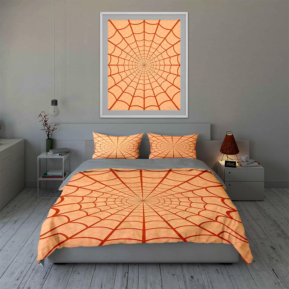 Geometric, radial, web-like. Bedding Duvet cover sets Duvet covers Pillowcases gifts (1 * Duvet Cover 2 * Pillowcases, without duvet insert)